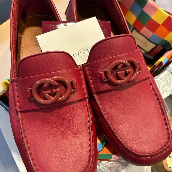 Gucci Men's Bold Red Loafers - Picture 1 of 16